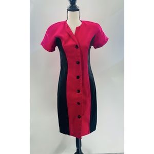 Jessica Howard by Mitchell Rodell Vintage 80's Sheath  Short Sleeve Dress